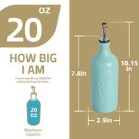 Bouteille Distributrice d'Épices en Céramique 20 Oz, Opaque avec Couvercles Hermétiques, Design Multifonctionnel Durable, Protège l'Oxydation des Épices