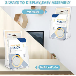 Espositore Multilivello per Volantini A4 A5 A6, Supporto in Plastica Trasparente per Menu e Brochure da Banco per Riviste - Product Image 3