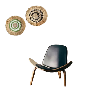 GZDH Décoration murale durable Art Déco verte et noire en macramé de bambou, mini lune pour usage domestique et commercial - Product Image 4