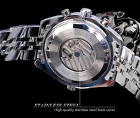 Herren Edelstahl Automatik-Mechanikuhr Wasserdicht Chronograph Leuchtende Zeiger Charm-Stil