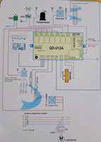 QD-U12A Papan Kontrol AC Universal PCB Utama Motherboard Sistem Kontrol A/C Fungsi Lengkap Layar LCD Besar dengan Lampu Latar