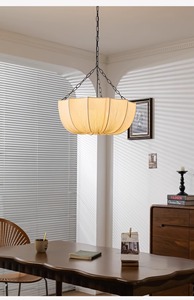 Lampe suspendue vintage française Wabi-Sabi, élégante <span class=keywords><strong>suspension</strong></span> <span class=keywords><strong>en</strong></span> <span class=keywords><strong>tissu</strong></span> <span class=keywords><strong>en</strong></span> forme de parapluie, luminaire suspendu <span class=keywords><strong>pour</strong></span> salon, <span class=keywords><strong>chambre</strong></span> ou restaurant - Product Image 3