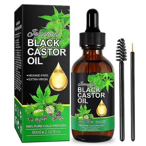 100% naturale naturale olio per la crescita dei capelli cura del sopracciglio la cura della pelle idrata Jamaican olio di ricino nero in bottiglie di vetro