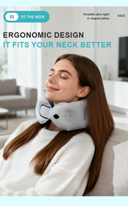 وسادة عنق قابلة للنفخ للسفر مع مضخة محمولة وحقيبة تخزين - Product Image 6