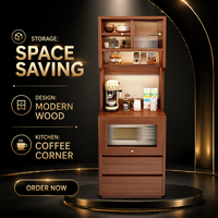 Buffet moderne minimaliste en bois d'ingénierie anti-moisissure, console de rangement en noyer pour salle à manger et salon