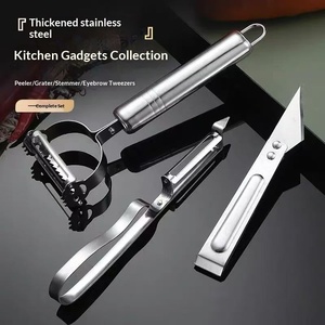 Ensemble de 3 éplucheurs de cuisine manuels – Couteau à éplucher et couteau à racler multifonction en acier inoxydable pour <span class=keywords><strong>pommes</strong></span> de terre et <span class=keywords><strong>pommes</strong></span> - Product Image 4