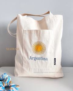 Bolso de lona de Calicó orgánico reutilizable de tela ecológica impresa de tamaño de logotipo personalizado bolsas de compras de algodón para comestibles - Product Image 1