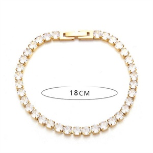 High Quality Fashion <b>Crystal</b> Buckle Design <b>Bracelet</b> Gold Plated Stainless Steel Women's Zircon <b>Bracelets</b> - Product Image 3