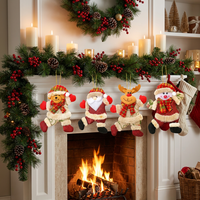 Pendentifs de Noël en gros pour la décoration d'arbre ou de cheminée, ornements de Noël en forme de bonhomme de neige et de Père Noël en stock