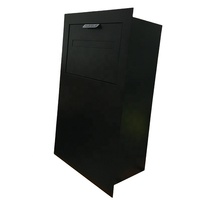Boîte de livraison de colis murale en métal noir sur mesure, grande, étanche, avec revêtement poudré, pour extérieur, avec serrure à clé