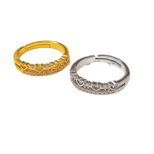 Anello Aperto Regolabile a Forma di Cuore, Anello Moderno da Donna - Product Image 1