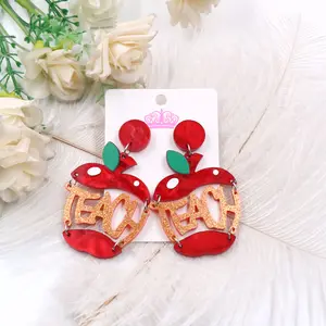 ER2091 2023 1pair New product CN Drop apple TRENDY Teacher's Day Gift Acrylic earrings Jewelry for women