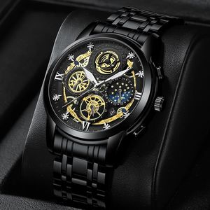 Reloj de Pulsera BINBOND 4010 Personalizado para Hombre, de Acero Inoxidable, Esfera Grande, Casual, Lujoso, Luminoso, Resistente al Agua, con Fecha, de Cuarzo - Product Image 2