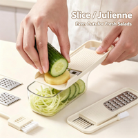 Râpe à ail et gingembre multi-usages 3-en-1, hachoir et presse-ail manuel avec protège-mains pour la préparation de pâtes d'ail et de gingembre
