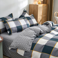 Ensemble Quatre Pièces en Coton Lavé Motif Petites Fleurs, Housse de Couette et Drap de Lit, Parure de Lit Douce pour la Peau, Vente en Gros Usine