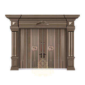 Portes <span class=keywords><strong>d</strong></span>'<span class=keywords><strong>entrée</strong></span> doubles en acier et métal, de sécurité, Design de luxe <span class=keywords><strong>d</strong></span>écoratif extérieur, avec <span class=keywords><strong>couronne</strong></span>, 1 pièce - Product Image 1