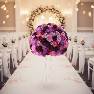 Centre de table de mariage de luxe personnalisé, grande boule de fleurs en soie, arrangement de roses et de pivoines, décorations de table - Product Image 6