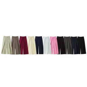 TAOP&ZA <span class=keywords><strong>Pantaloni</strong></span> Plissettati da <span class=keywords><strong>Donna</strong></span> Stile Retrò Europeo e Americano, Nuova Collezione Autunno 2025, Casual e Semplici 8219100 - Product Image 1