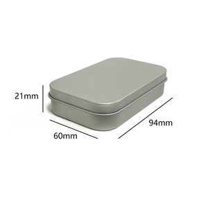 Caja Rectangular de Hojalata Plateada Negra de 94x60x21mm, Caja de Embalaje Personalizada para Regalos y Cosméticos - Product Image 3