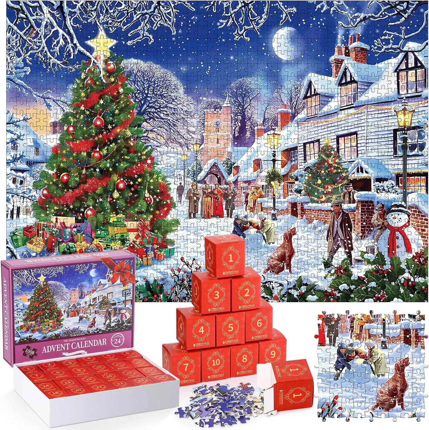 Wholesale Custom Christmas Calendar Jigsaw Puzzles 1000 Pieces For Kids Custom Jigsaw Puzzle 1000 Adult