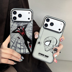 NOUVEAU Coque de téléphone en TPU anti-traces de doigts électroplaqué, design super-héros, pour iPhone 17 <span class=keywords><strong>Pro</strong></span> Max 16/15, thème Spider-Man dessin animé - Product Image 1