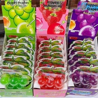 Bonbons anti-stress pour enfants, billes de gelée de fruits Pop Bubble en forme de raisin, saveur fraise, vert, violet, lot de 6 pièces multicolores en plateau