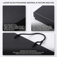 Boîte d'emballage en carton noir de luxe avec logo personnalisé, insert multi-compartiments, ensemble de boîtes cadeaux avec sac fourre-tout