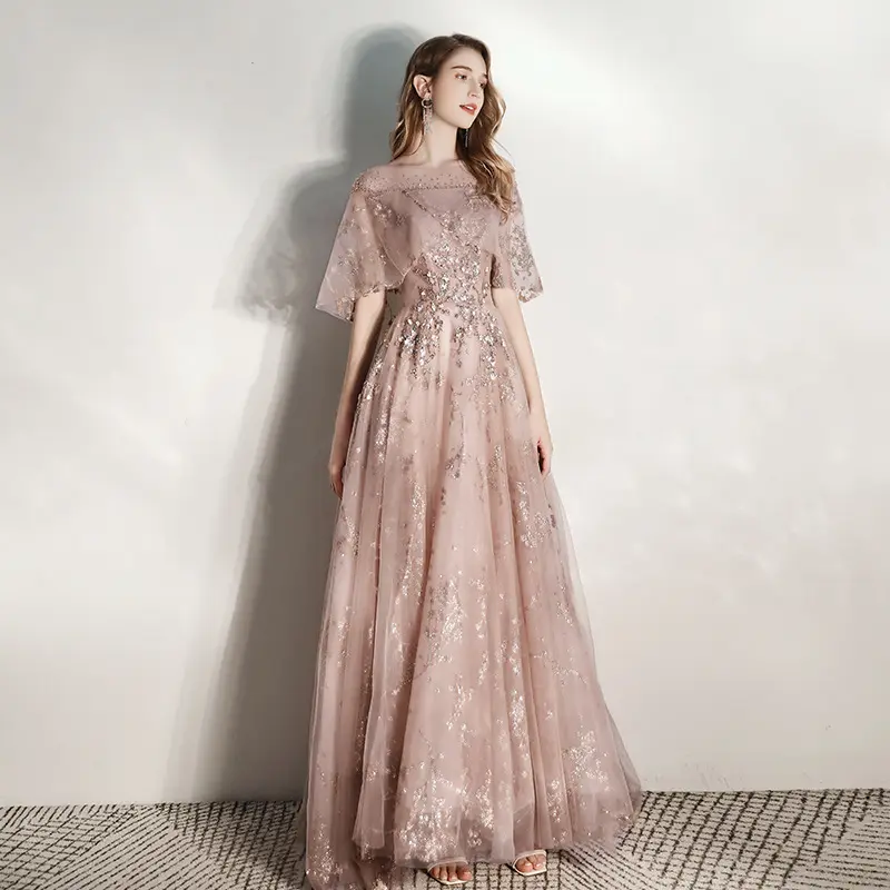 Cape de Tulle pour femme, élégante, Style châle, ensemble de paillettes perlées, strass et dentelle, tenue de soirée évasée pour anniversaire, nouvelle collection été