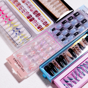 Uñas postizas de lujo personalizadas al por mayor <span class=keywords><strong>con</strong></span> pedrería, forma ataúd mediana, <span class=keywords><strong>con</strong></span> perlas y punta <span class=keywords><strong>francesa</strong></span>, estilo stiletto, para <span class=keywords><strong>manicura</strong></span>, de ABS - Product Image 5
