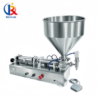 Machine de remplissage pneumatique pour pâtes et liquides, équipement de remplissage de bouteilles de crème et de liquides, remplisseur de liquides à piston avec trémie et pédale
