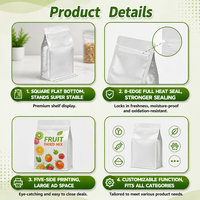 Custom Printed Eight Side Seal Flat Bottom Pouches, High Barrier Bags for Instant Oatmeal Cereal, Custom Logo Printing