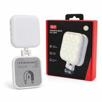 Lampe LED magnétique pliable pour selfie, lumière vidéo réglable 3 températures de couleur, luminosité réglable, miroir HD, rechargeable par USB