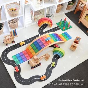 नए तरीके से बच्चों के ब्लैक स्प्लाइड पीसी डिय टॉय 40-पीस कार ट्रैक सिटी रोड पहेली प्रारंभिक शिक्षा किंडरगार्टन थोक - Product Image 3