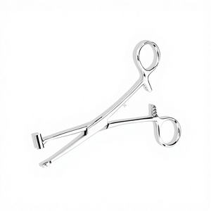 Pinces ORL de qualité supérieure en acier inoxydable allemand plaqué argent, antidérapantes, réutilisables, pour le corps, le tragus, l'oreille et le nombril - Product Image 1