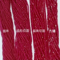 Perles de Corindon Rouge Rubis Naturel Facettées Rondes en Vrac pour Fabrication de Bijoux DIY, Pierres Précieuses en Cristal, Fil en Gros, Personnalisation OEM