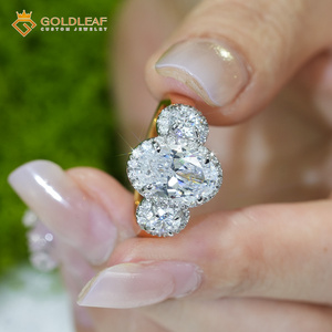 แหวนทองคำเปลวเงินแท้ 925 ประดับมอสซาไนต์ 2 3 4 กะรัต สั่งทำพิเศษสำหรับเป็นของขวัญ งานแต่งงาน หรือสวมใส่ในชีวิตประจำวัน - Product Image 3