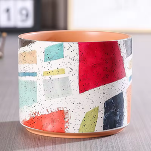 Vendita calda decorazioni per la casa da giardino per interni all'aperto succulenti vasi di fiori in <span class=keywords><strong>ceramica</strong></span> colorati vasi in gres arcobaleno a strisce <span class=keywords><strong>vaso</strong></span> - Product Image 4