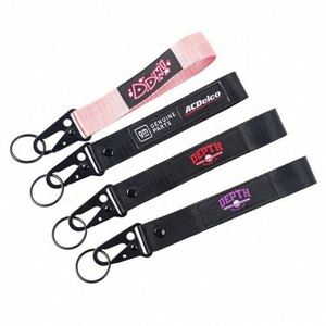 Manufacturer Custom Nylon Screen Printing Short Wrist Keychain Logo Eagle <b>Hook</b> Lanyard - Product Image 4