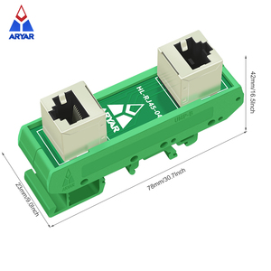 Adaptateur de prise femelle vers femelle RJ45 8P8C à montage sur rail <span class=keywords><strong>DIN</strong></span>, carte de circuit imprimé, connecteur Ethernet vertical <span class=keywords><strong>RJ</strong></span>-<span class=keywords><strong>45</strong></span>, convertisseur - Product Image 2