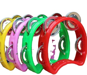 Agitatori a mano tamburello a mezza luna, campane in ferro inossidabile, tamburello in plastica - Product Image 1