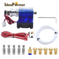 Ideapex 1 Set 12V/24V E3D V6 Remote j-head Hotend Extruder Kit 0.2/0.3/0.4/0.5mm kuningan kepala cetak Nozzle untuk Printer 3d