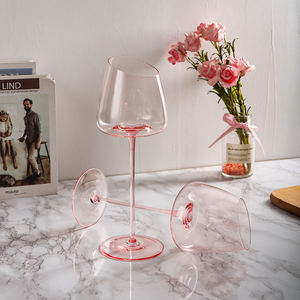 Copas de vino tinto inclinadas, elegantes copas de vino de tallo largo sopladas a mano, cristalería de cristal Premium moderna, regalo para boda - Product Image 3