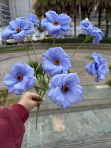 Flores de silicona azul marino artificiales hechas a mano para bodas, graduaciones, decoraciones de Navidad y Año Nuevo <span class=keywords><strong>chino</strong></span> - Product Image 3