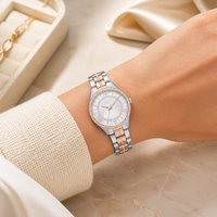 Montre délicate multifonction pour femmes, boîtier en alliage, bracelet en métal, mouvement à quartz chinois, montre-bracelet décontractée pour femmes