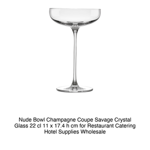 แก้วแชมเปญทรง Coupe Savage Crystal Glass ขนาด 22 ซล. สูง 11 ซม. ฐานสูง 17.4 ซม. สำหรับร้านอาหาร โรงแรม จัดเลี้ยง ขายส่ง - Product Image 2