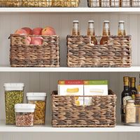 Panier de rangement pour aliments en toile de style fermier pour la cuisine, boîte de rangement pour les armoires
