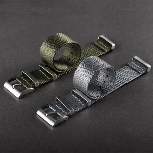 Correa de reloj de nailon con cinturón de seguridad tejido de una pieza personalizado de 20mm y 22mm, pulsera de correa de reloj con patrón de dientes de tiburón de tela suave Premium - Product Image 2