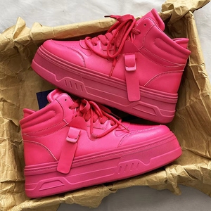 Nouvelles baskets montantes tout blanches pour hommes 2025 avec semelle épaisse, chaussures streetwear confortables - Product Image 2