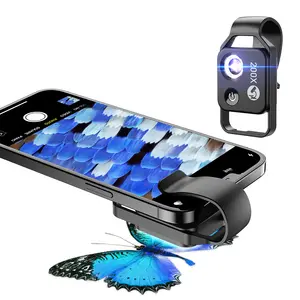 Mobile Phone External Camera Lens 200x Zoom Lens LED Microscope lens Universal Pocket Jewelry Magnifier