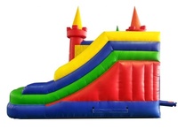 Modulaire Moderne Arc-En-Ciel de Maison De Rebond De Glissière D'eau toboggan gonflable Combo avec parcours d'obstacles